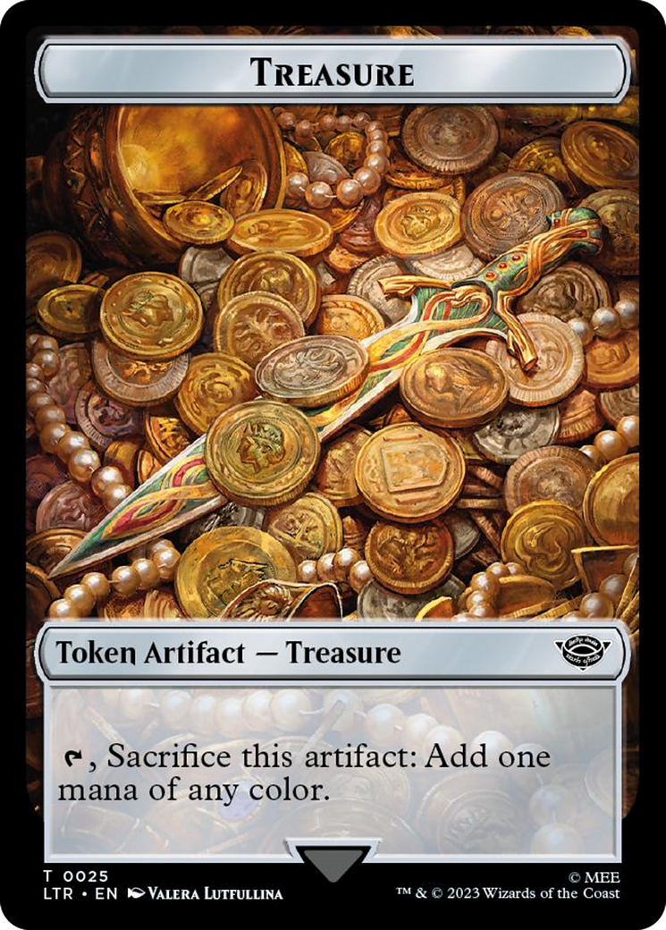 Treasure // Food (0022) Double-Sided Token (Surge Foil) [The Lord of the Rings: Tales of Middle-Earth Tokens] | Gaming Infinity