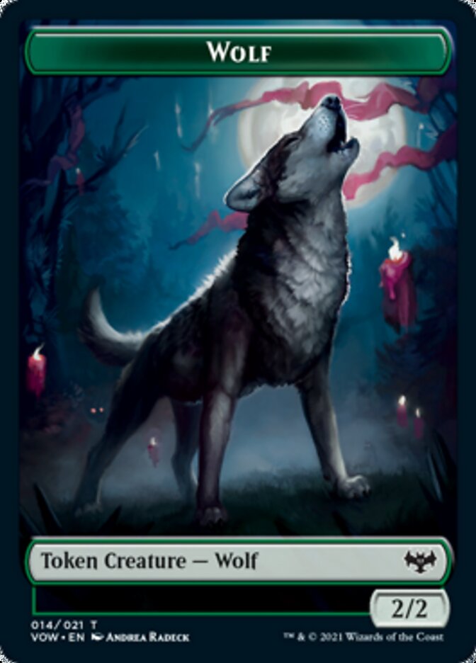 Human (001) // Wolf (014) Double-sided Token [Innistrad: Crimson Vow Tokens] | Gaming Infinity