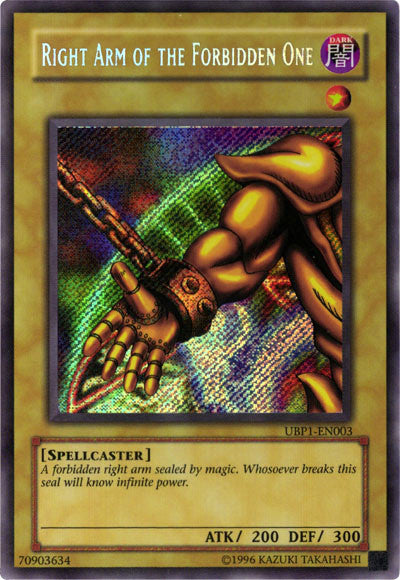 Right Arm of the Forbidden One [UBP1-EN003] Secret Rare | Gaming Infinity