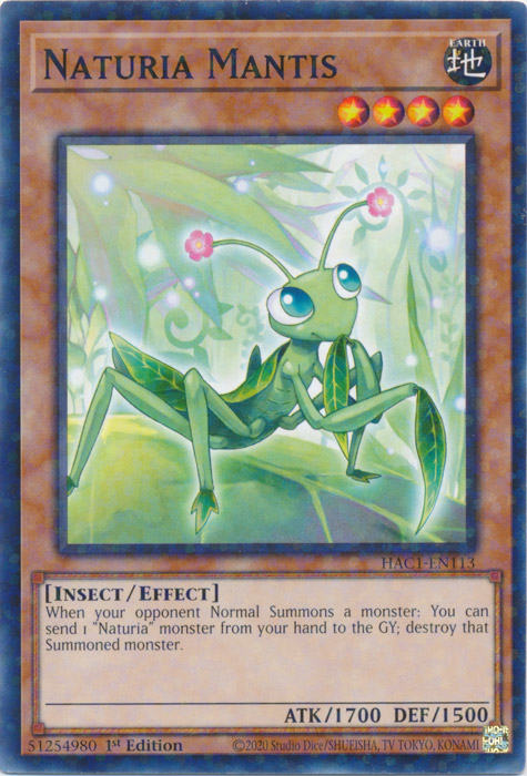 Naturia Mantis (Duel Terminal) [HAC1-EN113] Common | Gaming Infinity