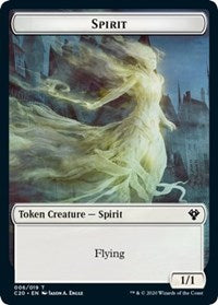 Spirit // Treasure Double-sided Token [Commander 2020 Tokens] | Gaming Infinity