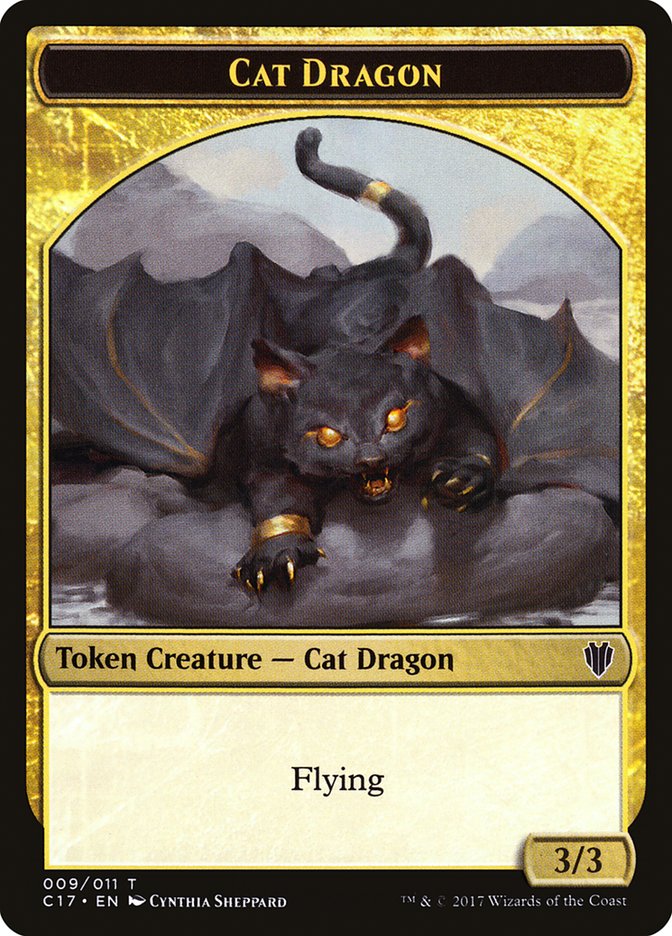 Cat Dragon // Dragon (007) Double-sided Token [Commander 2017 Tokens] | Gaming Infinity