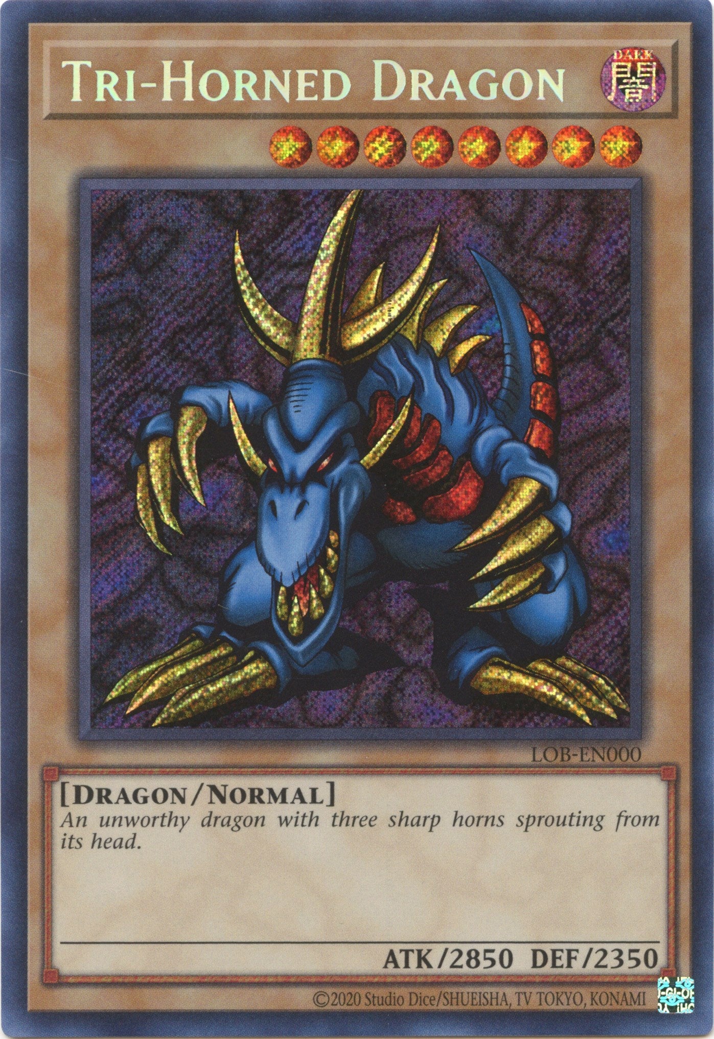 Tri-Horned Dragon (25th Anniversary) [LOB-EN000] Secret Rare | Gaming Infinity