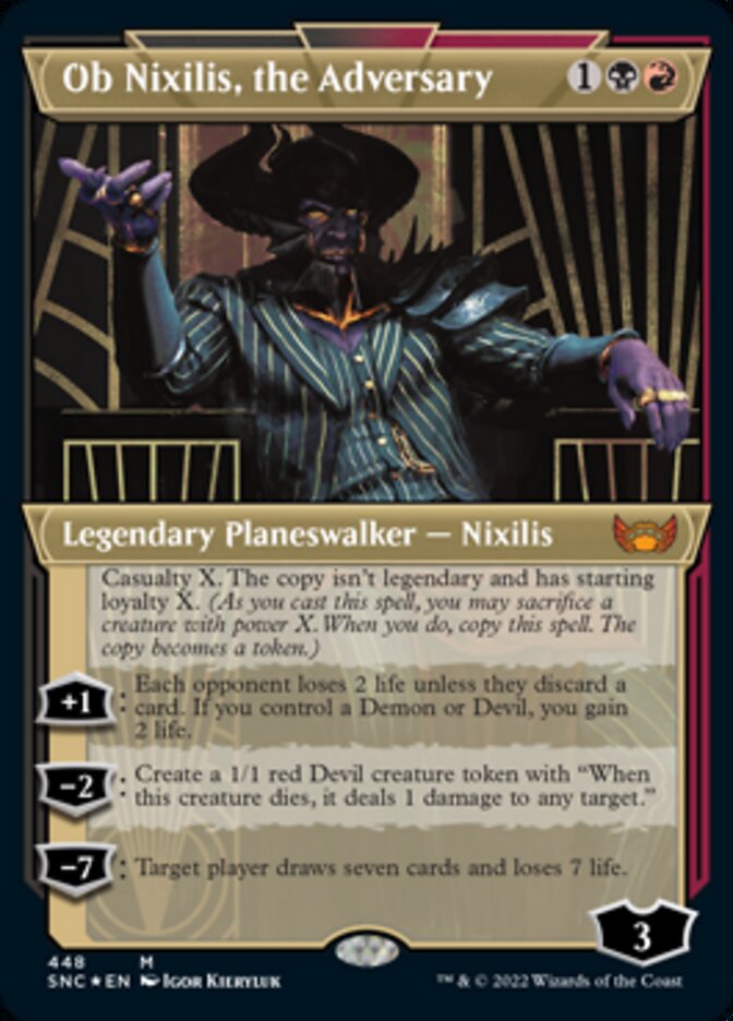 Ob Nixilis, the Adversary (Showcase Art Deco Foil Etched) [Streets of New Capenna] | Gaming Infinity