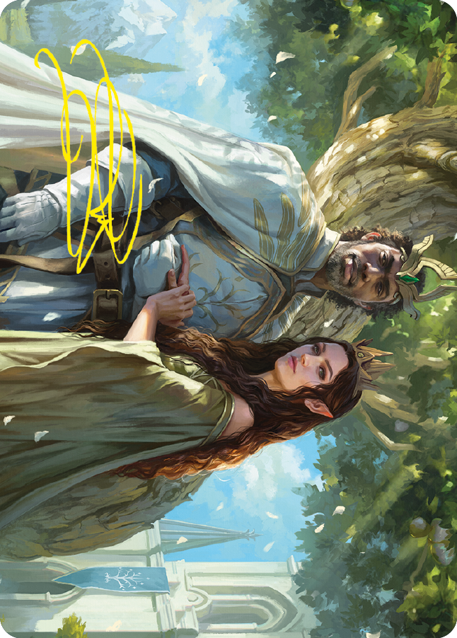 Aragorn and Arwen, Wed Art Card (Gold-Stamped Signature) [The Lord of the Rings: Tales of Middle-earth Art Series] | Gaming Infinity