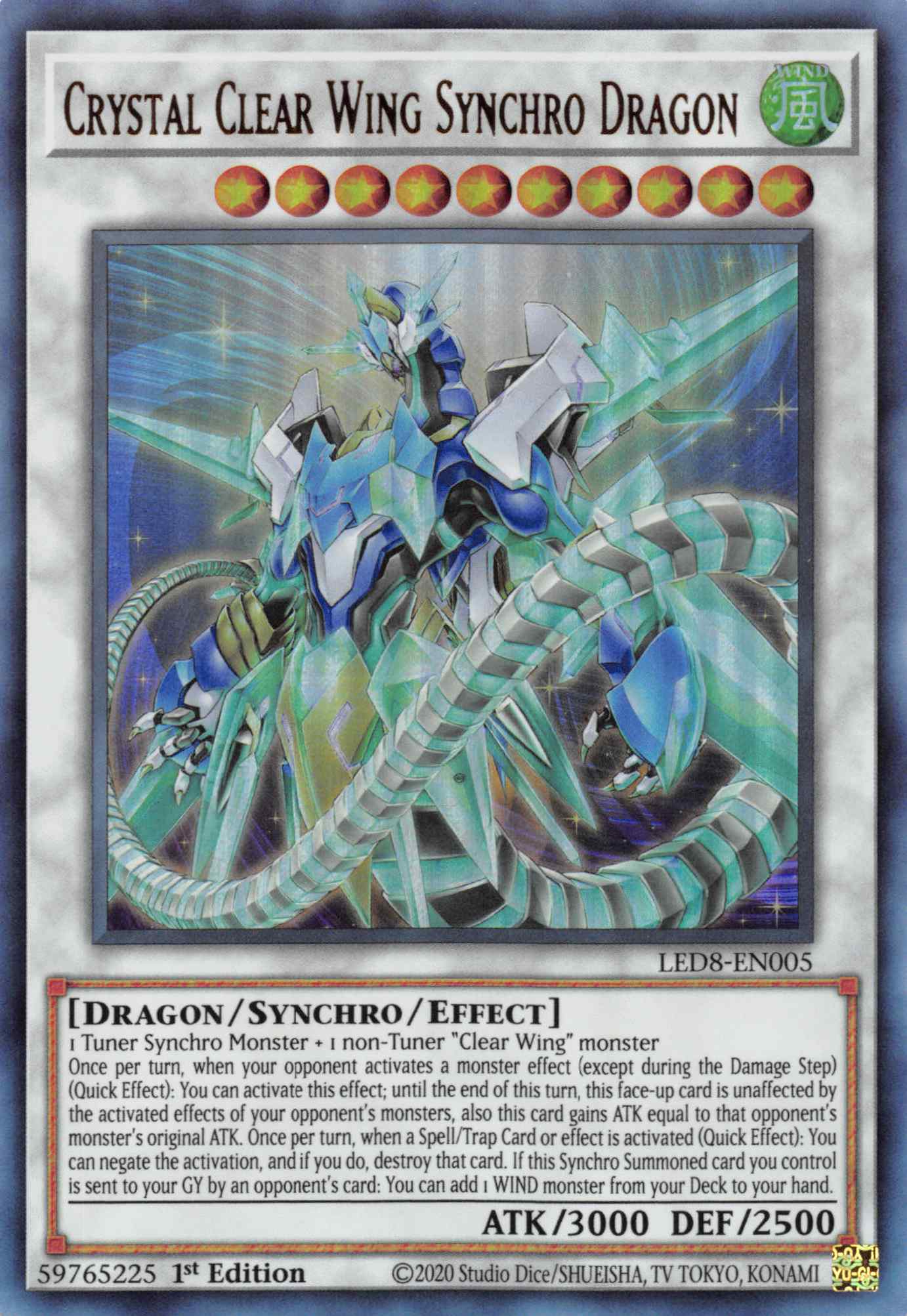 Crystal Clear Wing Synchro Dragon [LED8-EN005] Ultra Rare | Gaming Infinity