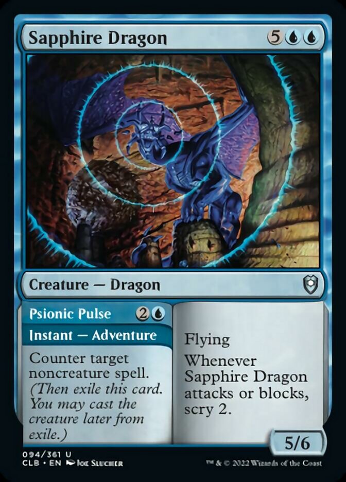 Sapphire Dragon // Psionic Pulse [Commander Legends: Battle for Baldur's Gate] | Gaming Infinity