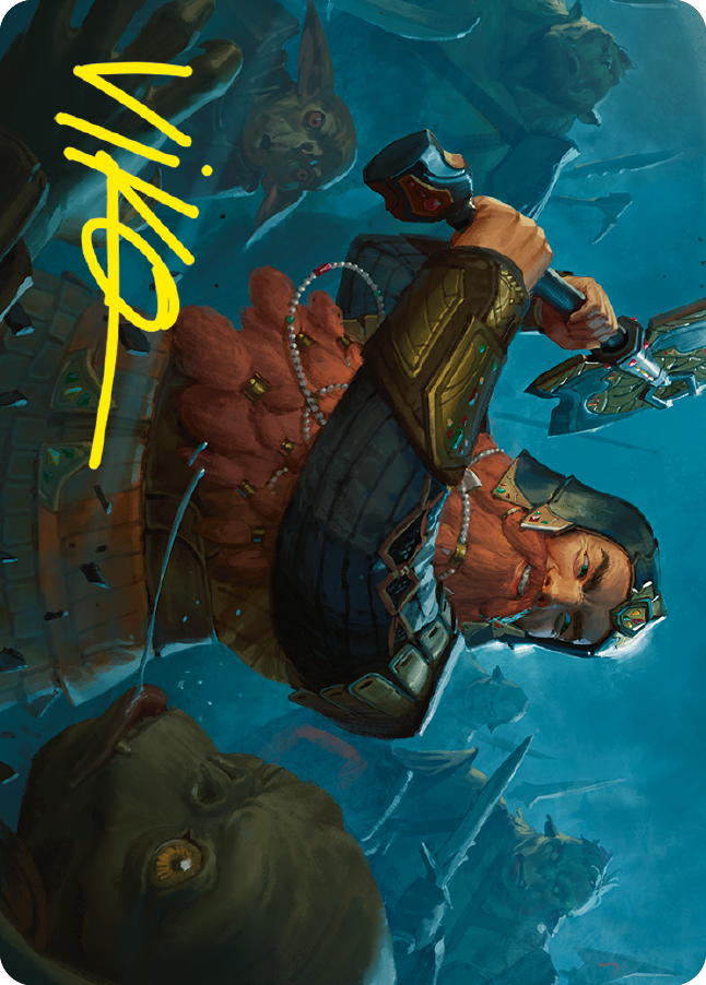 Gimli, Counter of Kills Art Card (10/81) (Gold-Stamped Signature) [The Lord of the Rings: Tales of Middle-earth Art Series] | Gaming Infinity