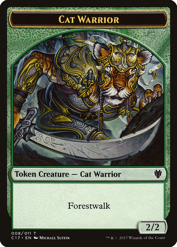 Cat Warrior (008) // Rat (003) Double-Sided Token [Commander 2017 Tokens] | Gaming Infinity