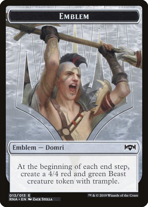 Emblem - Domri, Chaos Bringer [Ravnica Allegiance Tokens] | Gaming Infinity