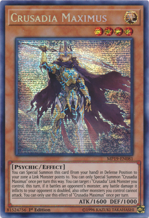 Crusadia Maximus [MP19-EN081] Prismatic Secret Rare | Gaming Infinity