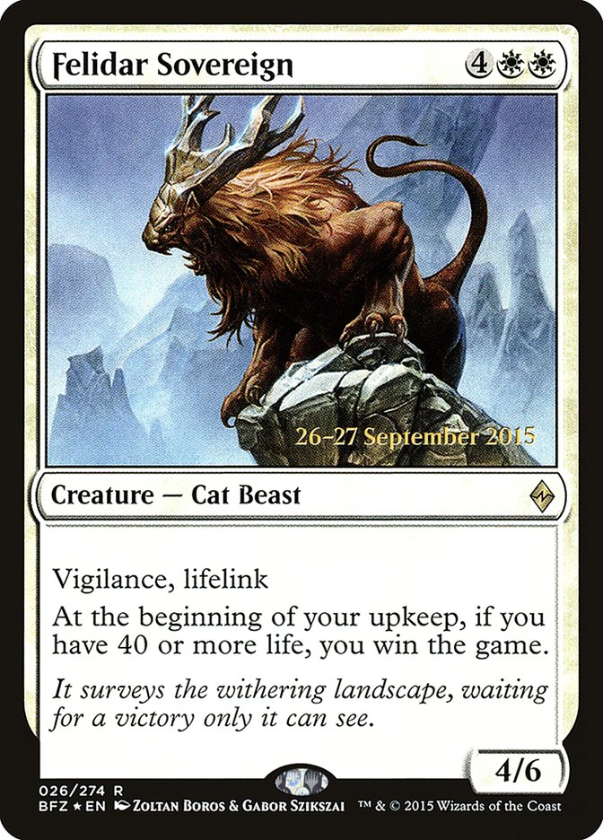 Felidar Sovereign  [Battle for Zendikar Prerelease Promos] | Gaming Infinity