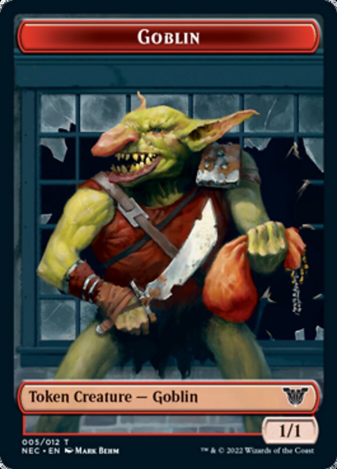 Smoke Blessing // Goblin Double-sided Token [Kamigawa: Neon Dynasty Commander Tokens] | Gaming Infinity