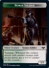 Zombie (008) // Human Soldier Double-sided Token [Innistrad: Crimson Vow Tokens] | Gaming Infinity