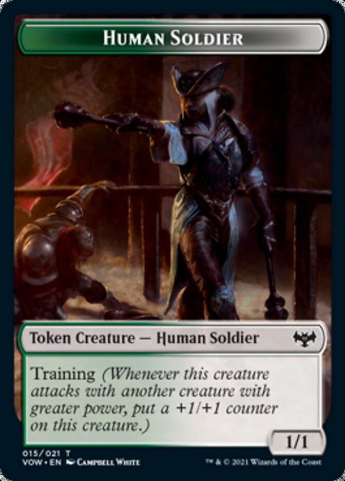 Human (001) // Human Soldier Double-sided Token [Innistrad: Crimson Vow Tokens] | Gaming Infinity