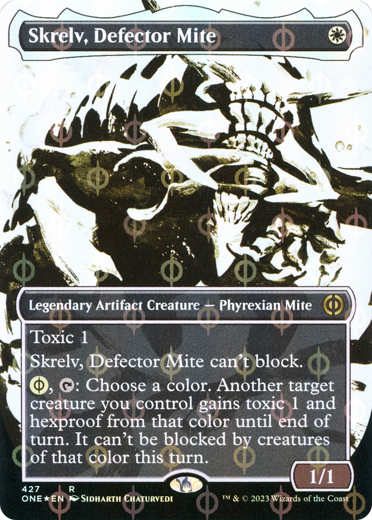 Skrelv, Defector Mite (Borderless Ichor Step-and-Compleat Foil) [Phyrexia: All Will Be One] | Gaming Infinity