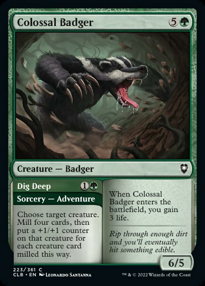 Colossal Badger // Dig Deep [Commander Legends: Battle for Baldur's Gate] | Gaming Infinity