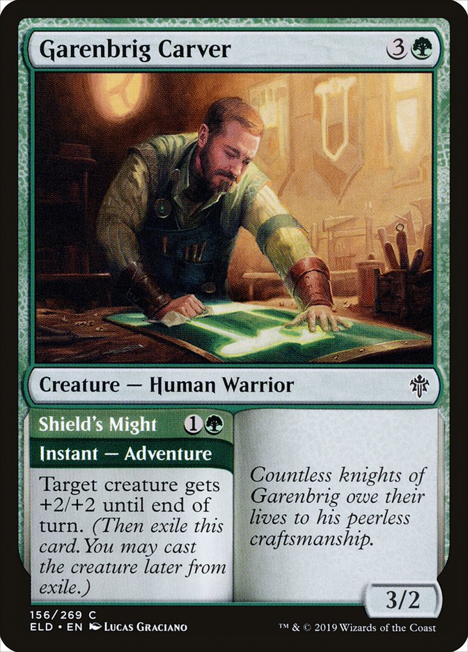 Garenbrig Carver // Shield's Might [Throne of Eldraine] | Gaming Infinity