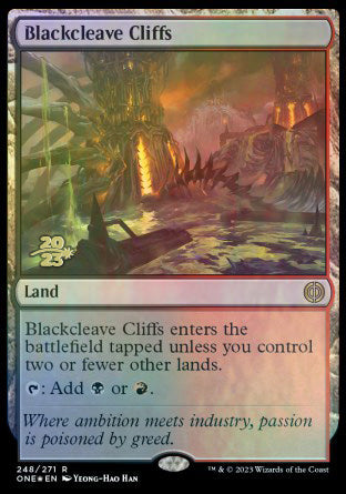 Blackcleave Cliffs [Phyrexia: All Will Be One Prerelease Promos] | Gaming Infinity