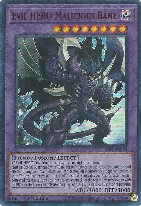 Evil HERO Malicious Bane (Red) [LDS3-EN033] Ultra Rare | Gaming Infinity