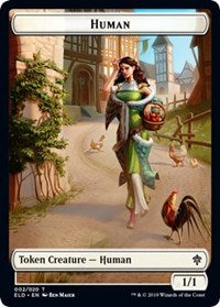 Human // Food (17) Double-sided Token [Throne of Eldraine Tokens] | Gaming Infinity