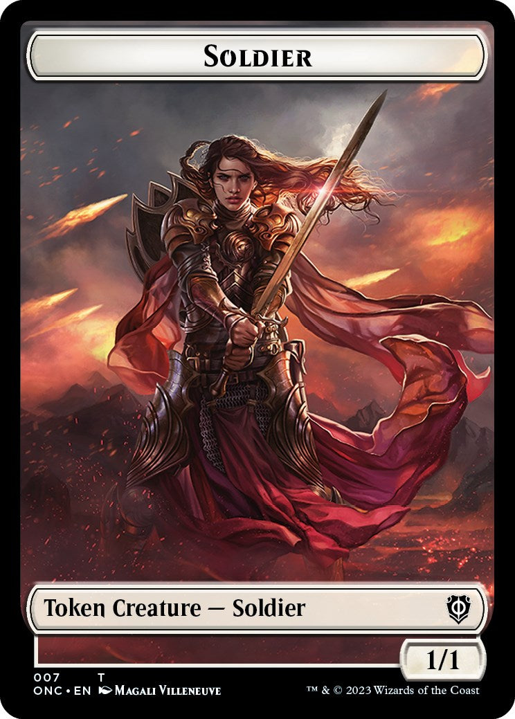 Soldier (007) // Angel Double-Sided Token [Phyrexia: All Will Be One Commander Tokens] | Gaming Infinity