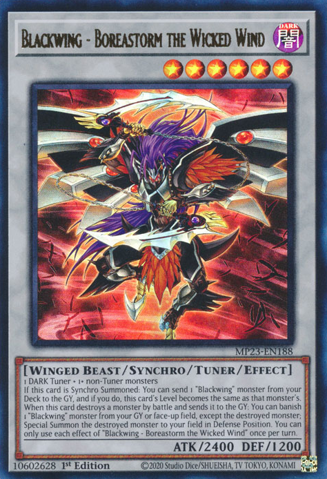 Blackwing - Boreastorm the Wicked Wind [MP23-EN188] Ultra Rare | Gaming Infinity