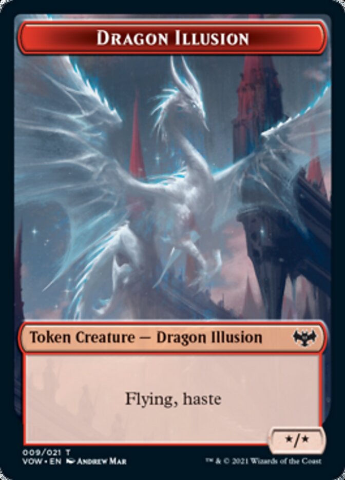 Insect // Dragon Illusion Double-sided Token [Innistrad: Crimson Vow Tokens] | Gaming Infinity