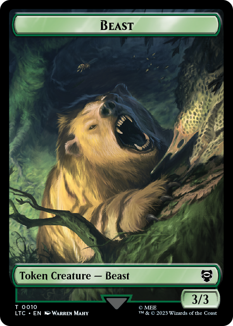 Beast // Treefolk Double Sided Token [The Lord of the Rings: Tales of Middle-Earth Commander Tokens] | Gaming Infinity