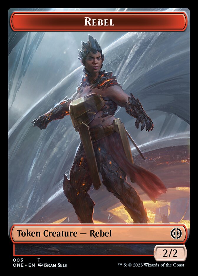 Rebel // Phyrexian Germ Double-Sided Token [Phyrexia: All Will Be One Commander Tokens] | Gaming Infinity