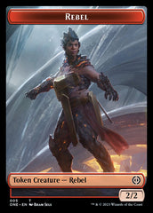 Rebel // Phyrexian Germ Double-Sided Token [Phyrexia: All Will Be One Commander Tokens] | Gaming Infinity