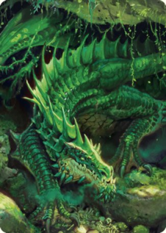 Lurking Green Dragon Art Card [Commander Legends: Battle for Baldur's Gate Art Series] | Gaming Infinity