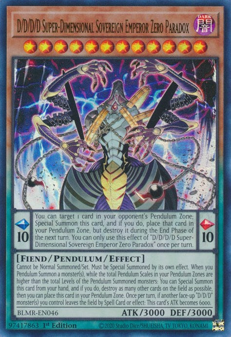 D/D/D/D Super-Dimensional Sovereign Emperor Zero Paradox [BLMR-EN046] Ultra Rare | Gaming Infinity