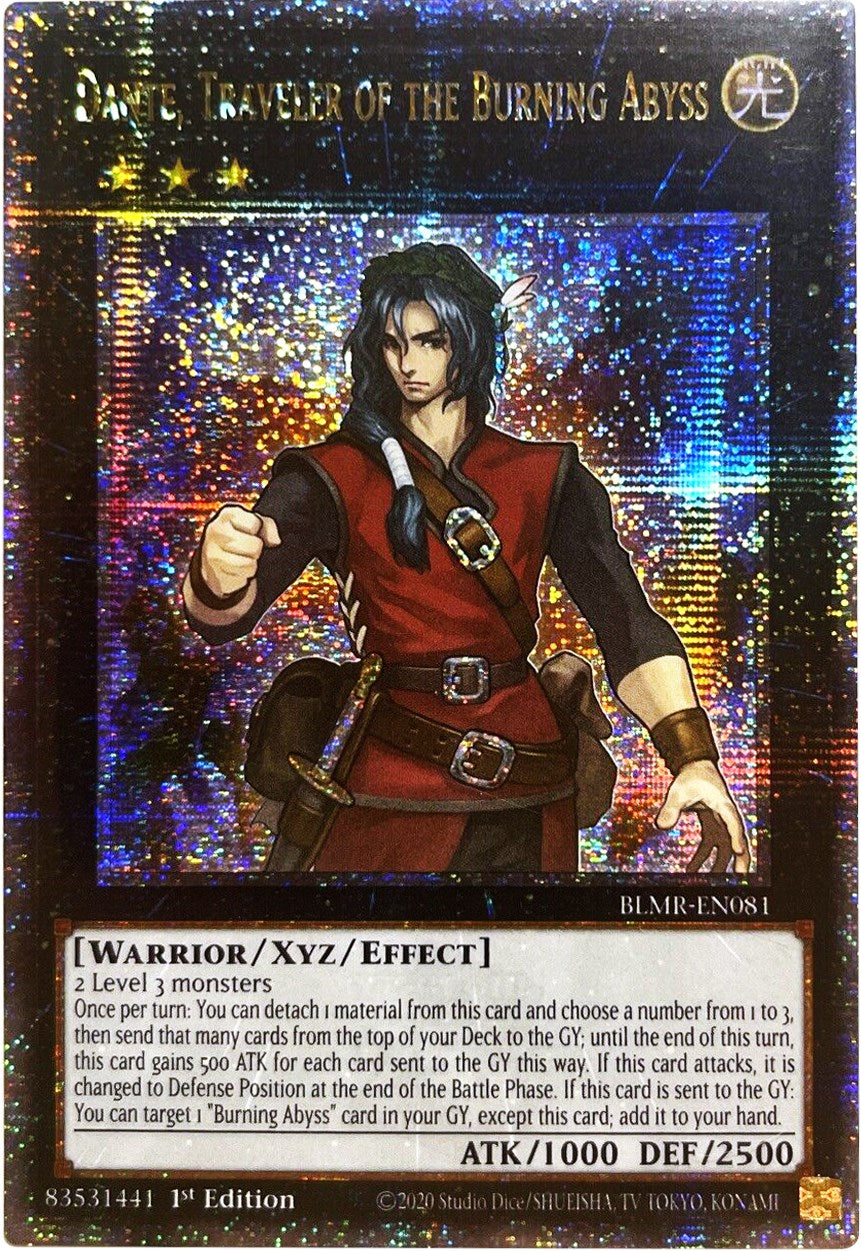 Dante, Traveler of the Burning Abyss [BLMR-EN081] Quarter Century Secret Rare | Gaming Infinity