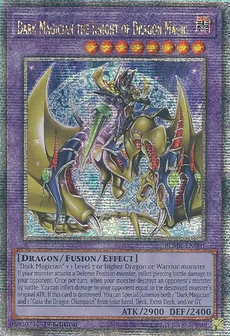 Dark Magician the Knight of Dragon Magic [BLMR-EN001] Quarter Century Secret Rare | Gaming Infinity