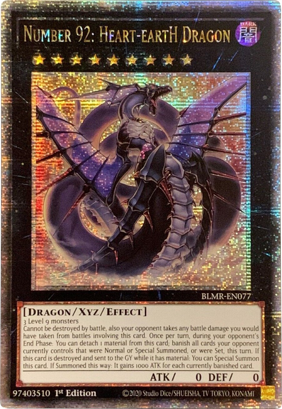 Number 92: Heart-eartH Dragon [BLMR-EN077] Quarter Century Secret Rare | Gaming Infinity