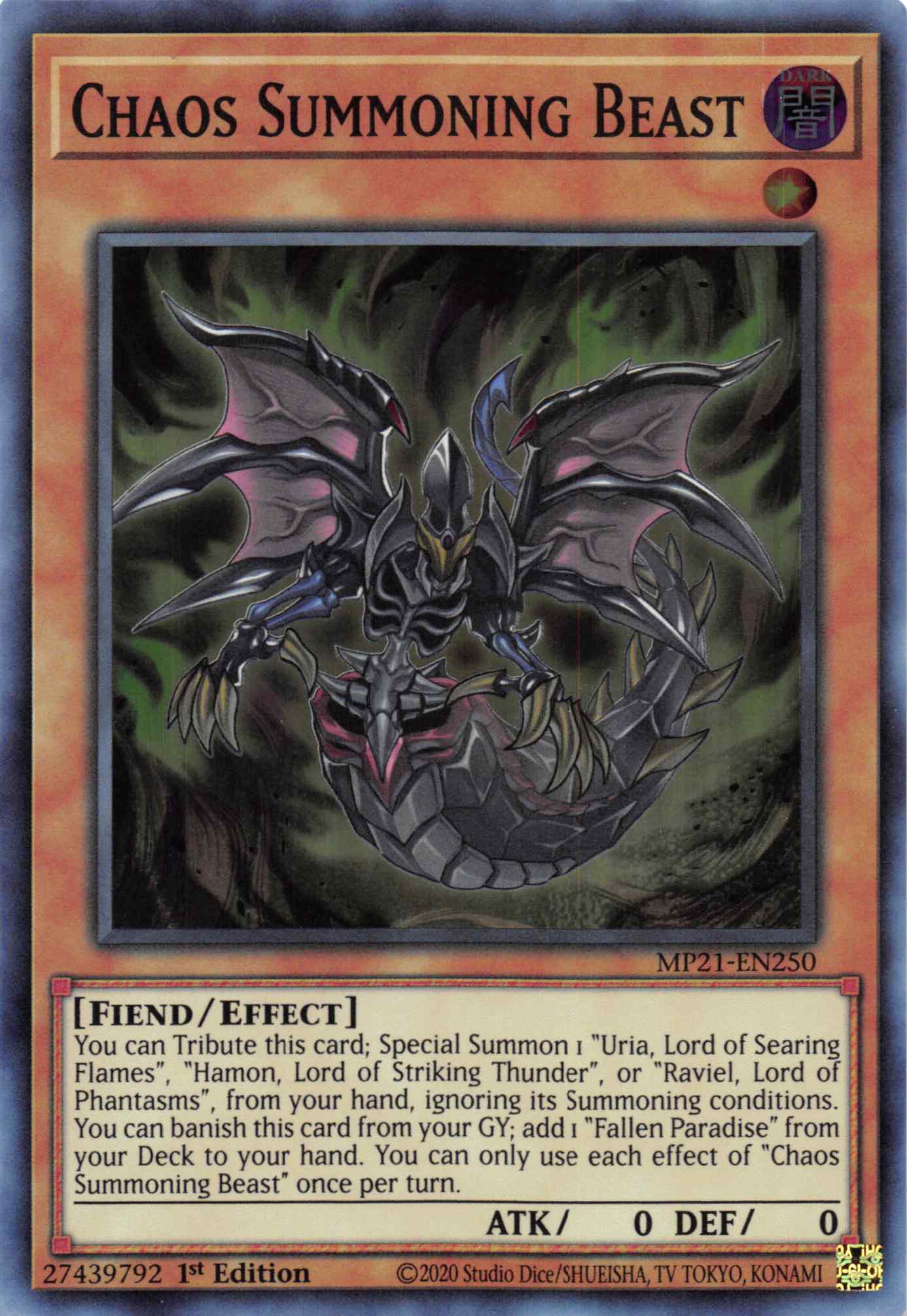 Chaos Summoning Beast [MP21-EN250] Super Rare | Gaming Infinity