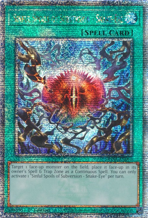 Sinful Spoils of Subversion - Snake-Eye [DUNE-EN060] Quarter Century Secret Rare | Gaming Infinity