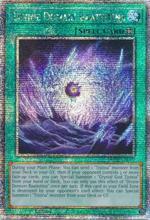 Divine Domain Baatistina [DUNE-EN090] Quarter Century Secret Rare | Gaming Infinity