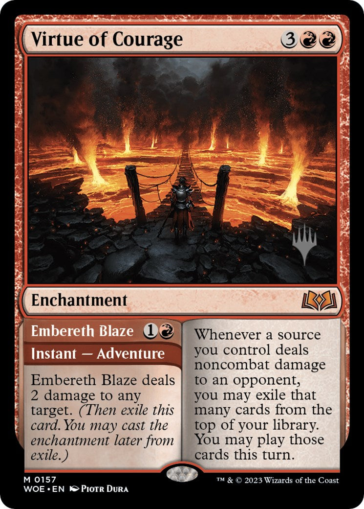 Virtue of Courage //Embereth Blaze (Promo Pack) [Wilds of Eldraine Promos] | Gaming Infinity