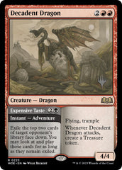 Decadent Dragon // Expensive Taste (Promo Pack) [Wilds of Eldraine Promos] | Gaming Infinity