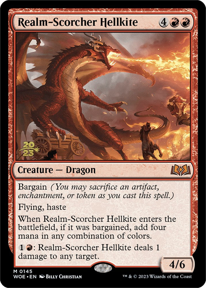 Realm-Scorcher Hellkite [Wilds of Eldraine Prerelease Promos] | Gaming Infinity