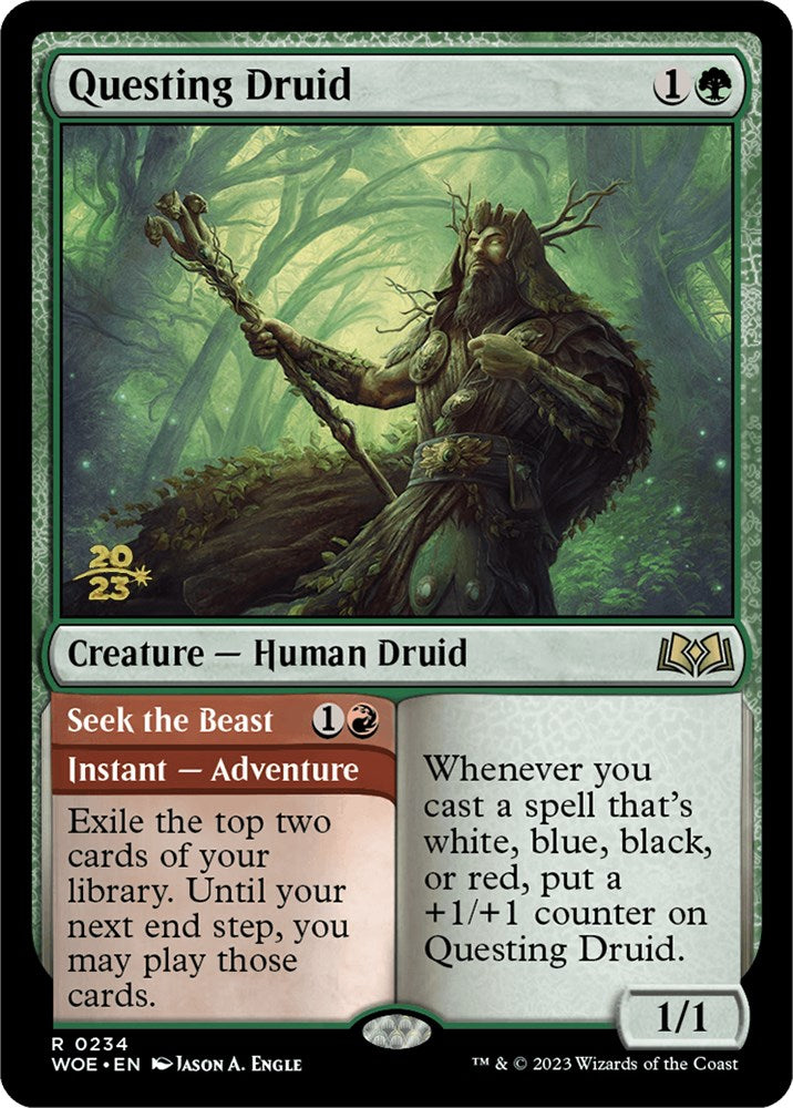 Questing Druid // Seek the Beast [Wilds of Eldraine Prerelease Promos] | Gaming Infinity