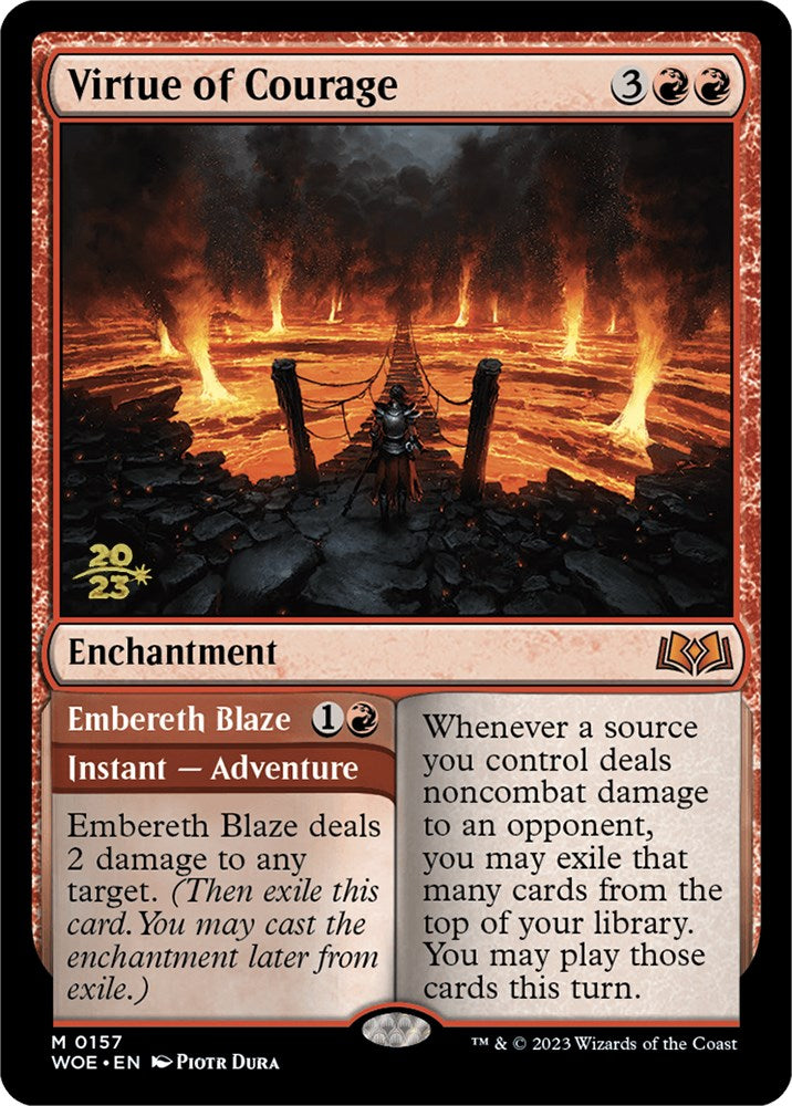 Virtue of Courage //Embereth Blaze (Promo Pack) [Wilds of Eldraine Promos] | Gaming Infinity