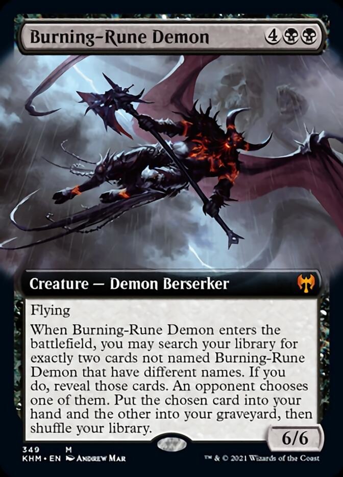 Burning-Rune Demon (Extended Art) [Kaldheim] | Gaming Infinity