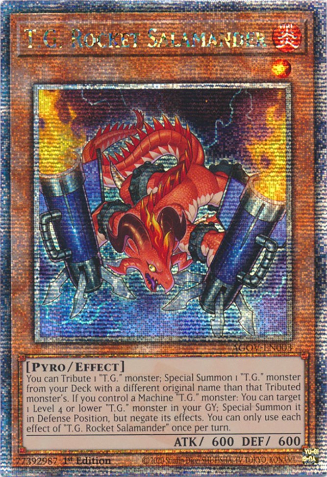 T.G. Rocket Salamander (Quarter Century Secret Rare) [AGOV-EN003] Quarter Century Secret Rare | Gaming Infinity