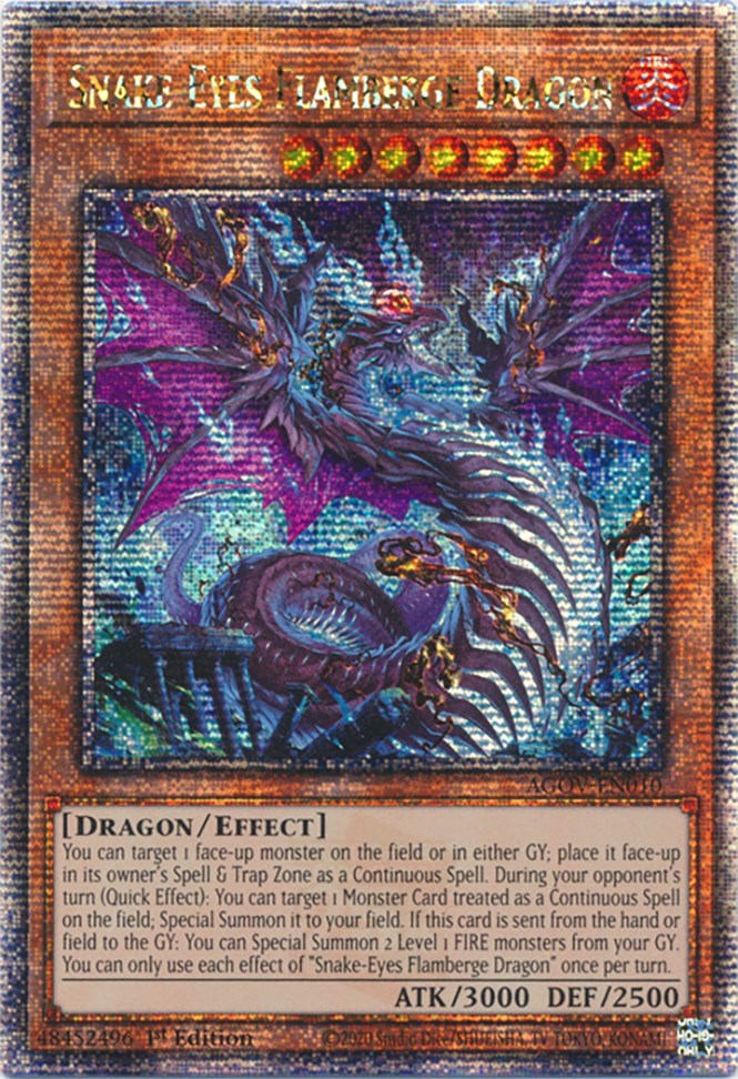 Snake-Eyes Flamberge Dragon (Quarter Century Secret Rare) [AGOV-EN010] Quarter Century Secret Rare | Gaming Infinity