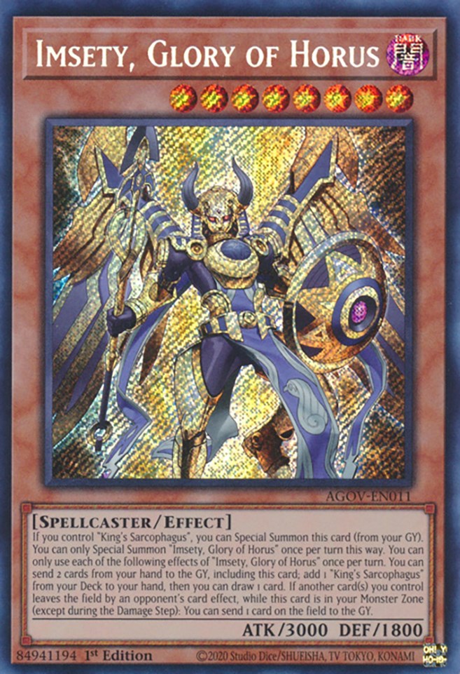 Imsety, Glory of Horus [AGOV-EN011] Secret Rare | Gaming Infinity