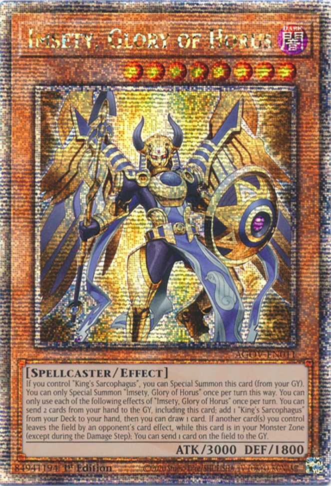 Imsety, Glory of Horus (Quarter Century Secret Rare) [AGOV-EN011] Quarter Century Secret Rare | Gaming Infinity