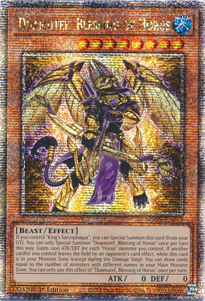 Duamutef, Blessing of Horus (Quarter Century Secret Rare) [AGOV-EN012] Quarter Century Secret Rare | Gaming Infinity